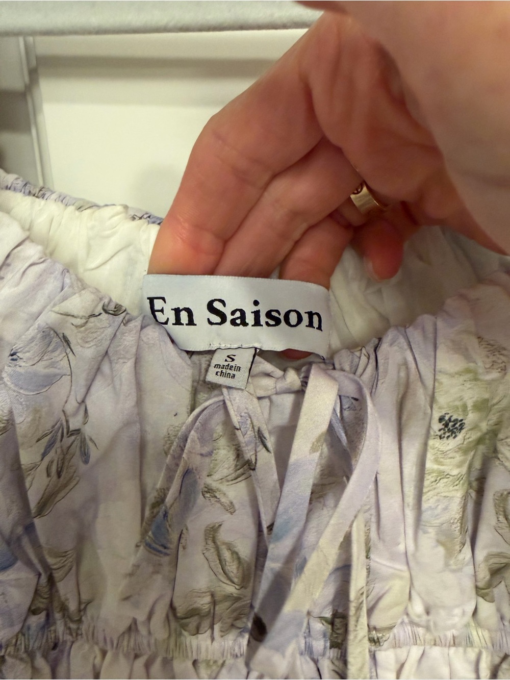 En Saison Lavender Floral Ruffle Crop Top & Skirt Set - Picture 5 of 5